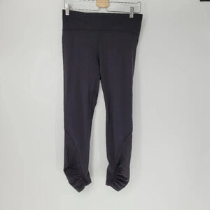 LULULEMON black cropped ruched leggings 10